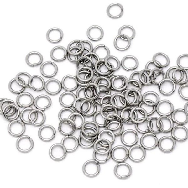 U Pick 100pc/200pc 304 Grade Surgical Stainless Steel Hypoallergenic 4mm 6mm 8mm 10mm 12mm Open Round O Jump Rings for Charm Jewelry Making