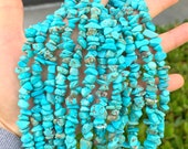 1 Strand 33 quot Top Quality Natural Turquoise Blue Howlite Healing Gemstone Free-Form Gems Chip Bead for Earrings Bracelet Charm Jewelry Making