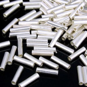 Pick 100pc/200pcs Straight Tube Spacer Beads Sterling Silver Plated Brass 5mm 10mm 15mm 20mm Bracelet Necklace Earrings Craft Jewelry Making