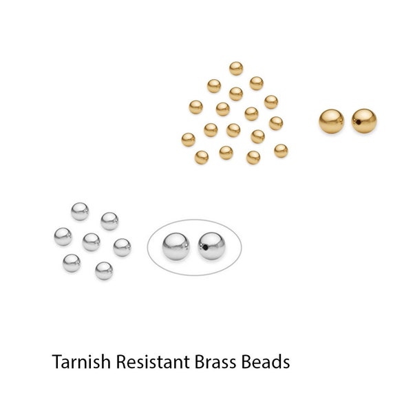 U Pick 50pc/100pcs Tarnish Resistant Seamless Smooth Round Spacer Beads 3mm 4 6 8mm 10mm for Necklace Earrings Charm Bracelet Jewelry Making