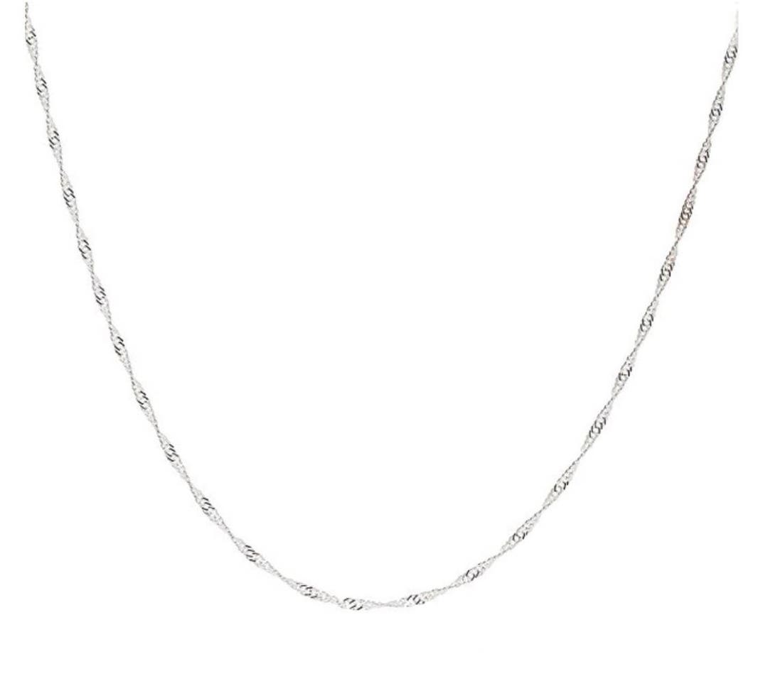 Adabele Authentic Sterling Silver 1.2mm 2mm 3mm 4mm Diamond-Cut Curb Chain  Necklace Tarnish Resistant Hypoallergenic Nickel Free Women Men Jewelry