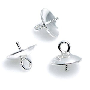 Pick 10pc/30pcs Real 925 Sterling Silver Screw Eye Pin Peg Bail Pendant Clasp 3mm 4mm 5mm 6mm 8mm Cup Connector for DIY Craft Jewelry Making