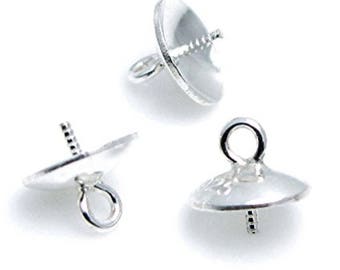 10 Bélières Clip En Argent 925 Massif Poinçonné, Dimensions 8x3.5x2.5 Mm - Neuves, Fait Main