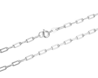 Solid Sterling Silver Chain, 925 Silver Anchor Chain, Finished Chain, Cable Necklace, Women's Chain, 1.1 mm - 16, 18, 20, 22, 24 inch