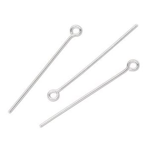 Pick 20pc/50pcs Real 925 Sterling Silver Eye Pin Eyepin 18mm 25mm 30mm 35mm for DIY Craft Charm Pendant Jewelry Making (Wire 0.7mm/21 Gauge)