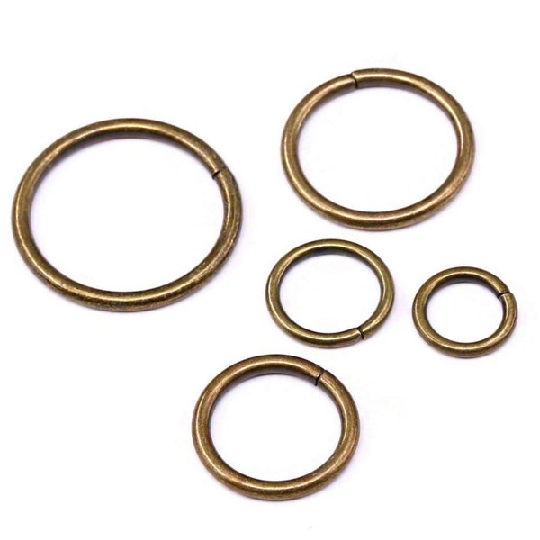 U Pick 100pc/200pc Top Quality Open Round O Jump Ring 4mm 6mm 8mm 10mm 12mm Antique Bronze Plated Brass for Jewelry Making Findings Supplies