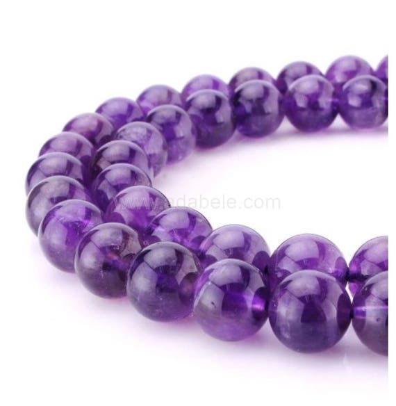 Natural Stone Amethysts Beads Round Loose Spacer Purple Crystal Beads For Jewelry  Making Diy Women Bracelet Accessories 6/8/10MM