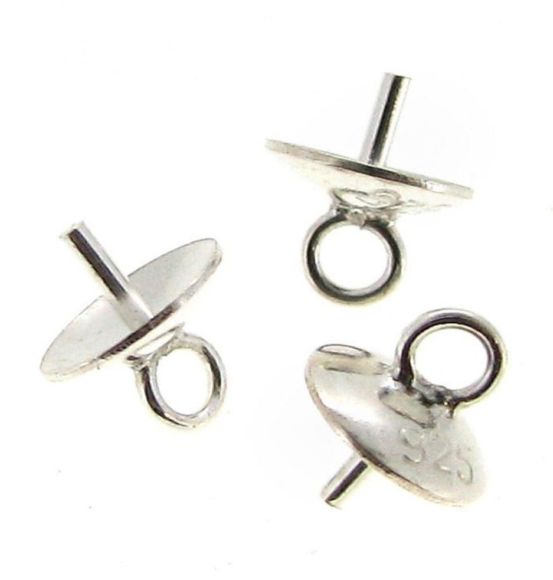 U Pick Sterling Silver Eye Pin Peg Pendant Bails 4mm 5mm 6mm Etsy