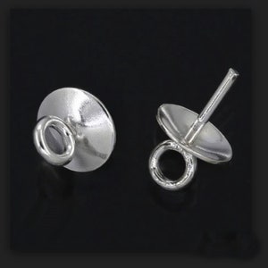 Pick 10pc/30pc Sterling Silver Eye Pin Peg Bail Pendant Clasp Connector 4mm 5mm 6mm 8mm Cup for Earrings Necklace Charm Craft Jewelry Making