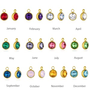 U Pick 5pcs A Quality Stainless Steel 8mm Birthstone Charms Tarnish Resistant Hypoallergenic for Gemstone Pearl Glass Jewelry Craft Making