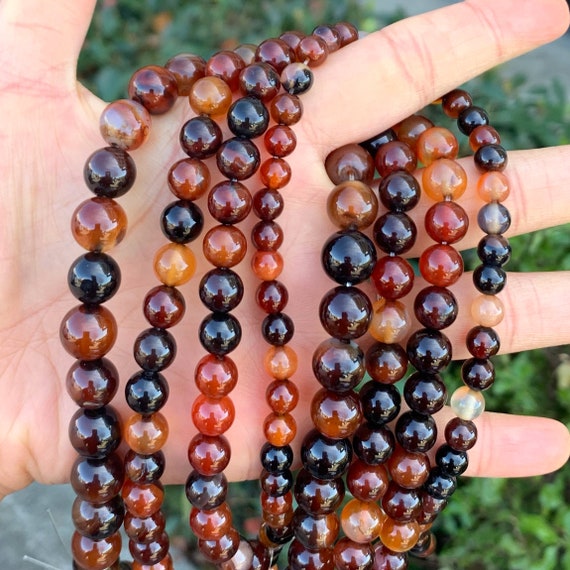 U Pick 1 Strand/15 AAA Natural Brown Orange Agate Healing Gemstone