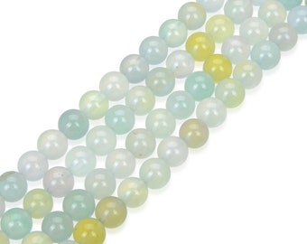 U Pick 1 Brin / 15 « AAA Natural Prehnite Green Agate Healing Gemstone 6mm 8mm 10mm Perles rondes pour boucles d’oreilles Bracelet Collier Fabrication de bijoux