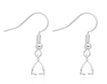 50pcs Sterling Silver Plated Fish Earring Hooks Ear Wire With