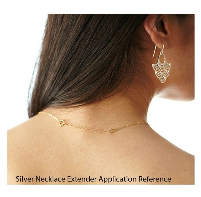 Pick 1pc Real 925 Sterling Silver Chain Extender Thin Dainty 2 3 4 5 6" Hypoallergenic Chain Extension for Necklace Anklet Bracelet Jewelry image 4
