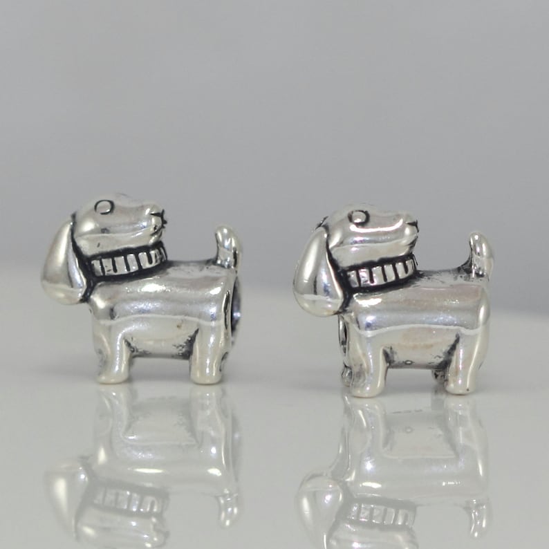 1pc Cute Dog Charm Puppy Charm Sterling Silver Animal Charm Bead fit All Charm Bracelets Women Girls Birthday Gifts #EC489