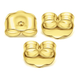 20pcs Real Yellow Gold plated 925 Sterling Silver 5mm Butterfly Earring Backs Replacement Ear Nuts for DIY Stud Drop Earrings Jewelry Making