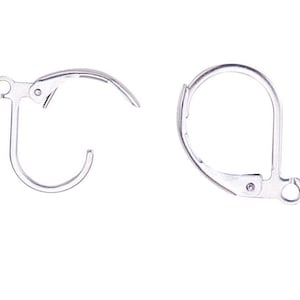 Pick 50pc/100pcs Hypoallergenic Silver Plated Earring Hook Lever Back Ear Wire 15mm 17mm Connector for For DIY Craft Earrings Jewelry Making