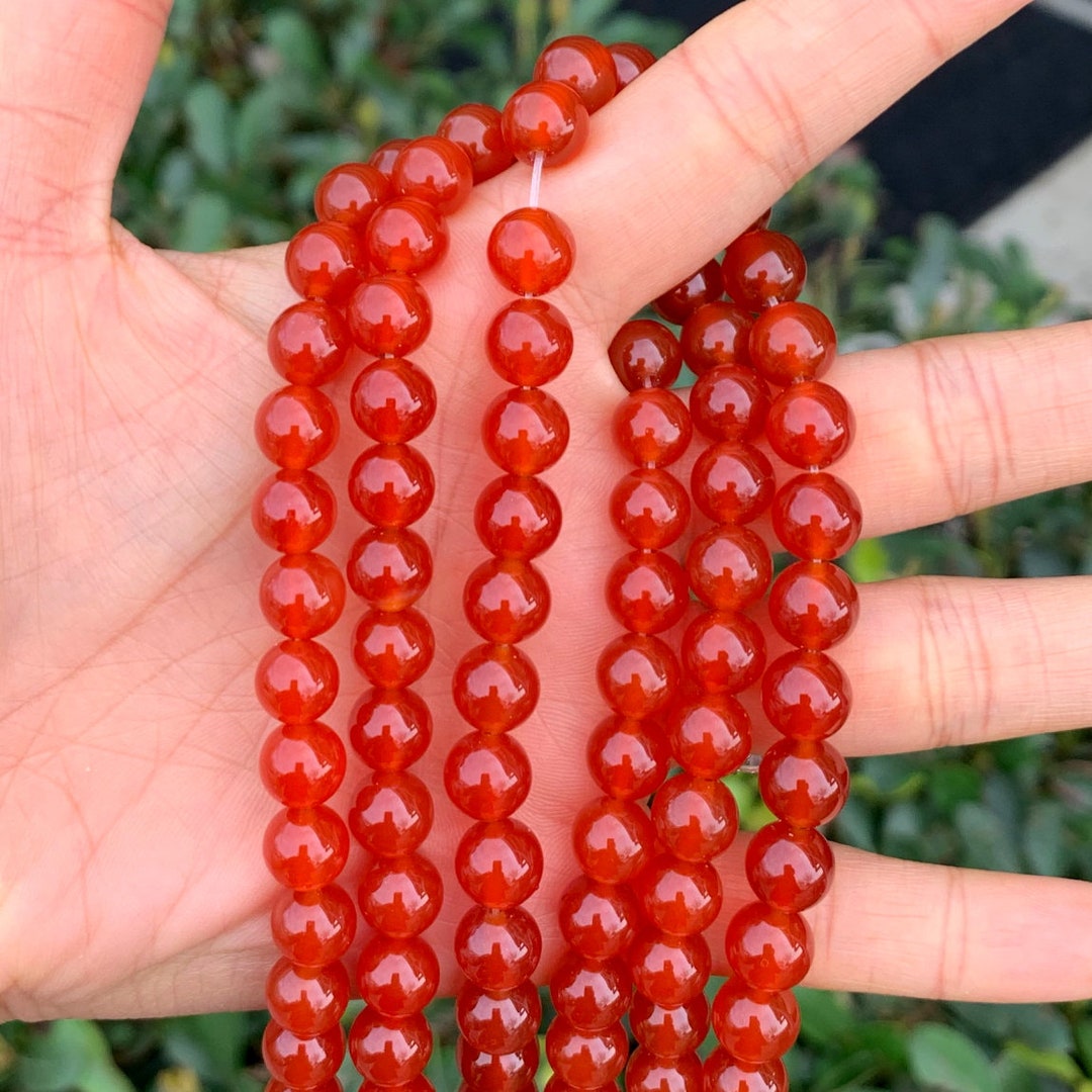 U Pick 1 Strand/15 Natural Carnelian Red Orange Agate Healing Gemstone  Round Beads 4mm 6mm 8mm 10mm for Bracelet Earrings Jewelry Making - Etsy