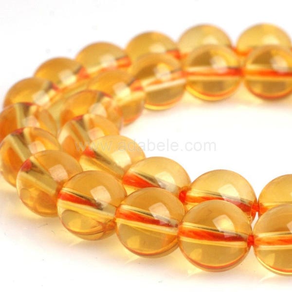 U Pick 1 Strand/15" Top Quality Natural Yellow Citrine Healing Gemstone Loose Beads 4mm 6mm 8mm 10mm Round Spacer Beads for Jewelry Making