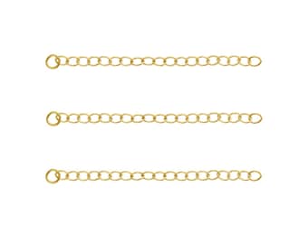 1pc Real 1/20 14K Gold Filled Chain Extender Removable Adjustable 2 inch Cable Chain Extension for Necklace Bracelet Anklet Jewelry Making