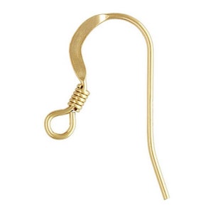 May include: Gold-toned earring hook with a twisted wire loop at the top and a curved wire hook.