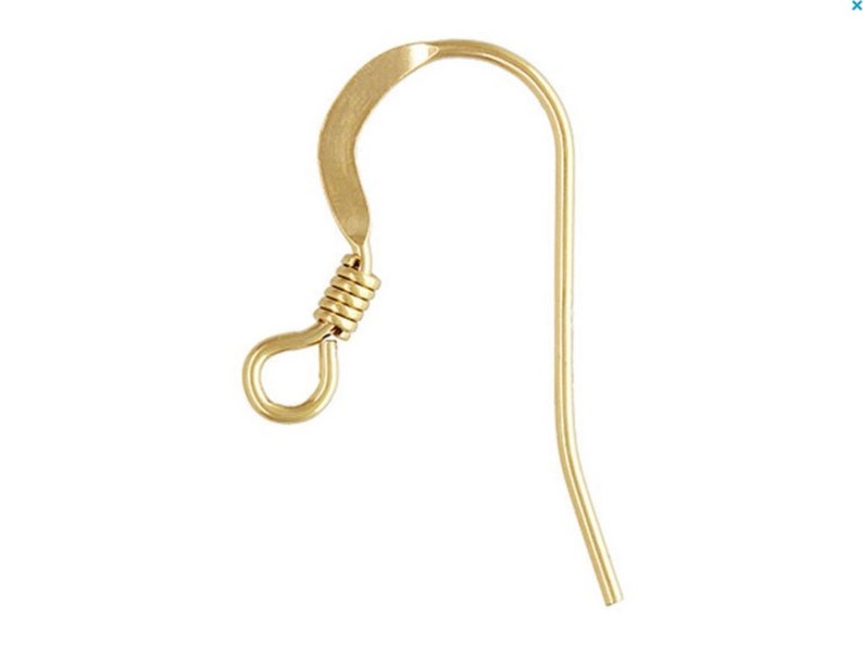 May include: Gold-toned earring hook with a twisted wire loop at the top and a curved wire hook.