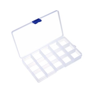 Transparent Plastic Jewelry Organizer Box 10 15 24 36 Slots Mini