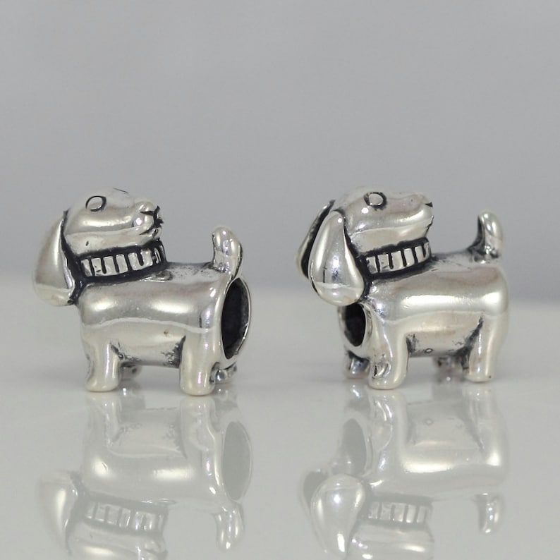 1pc Cute Dog Charm Puppy Charm Sterling Silver Animal Charm Bead fit All Charm Bracelets Women Girls Birthday Gifts #EC489