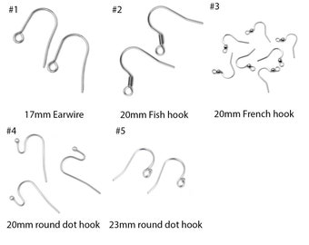 50pc or 100pcs 316 Grade Surgical Stainless Steel Hypoallergenic Earring Hooks Fish French Ball End Ear Wire for DIY Earrings Jewelry Making