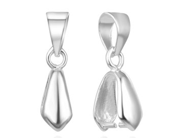 Pick 2pc/4pc Authentic 925 Sterling Silver Pendant Clasp Pinch Bail Clip Connector 10/13/16/18/20mm for DIY Necklace Earrings Jewelry Making