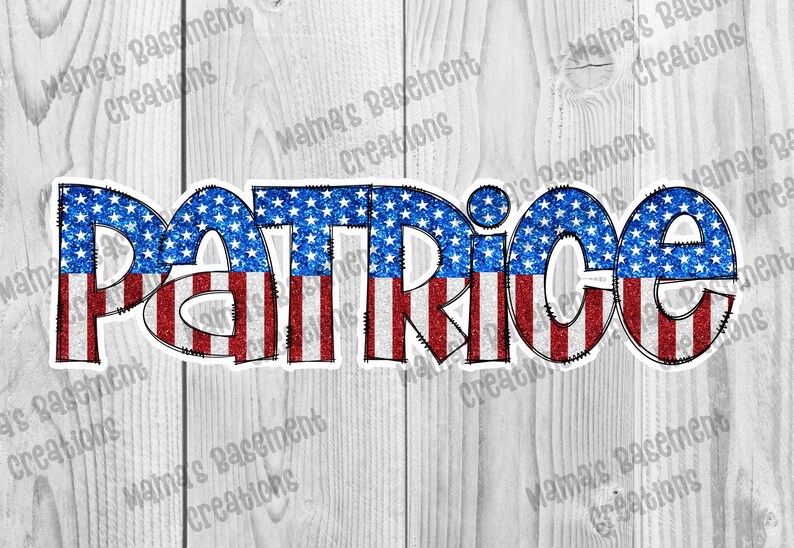 Patrice Lettering USA Theme Custom Name Sticker, Personalized Name Sticker for Water ...