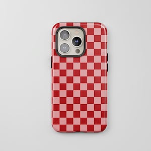 Red & Pink Checkered Board Phone Case | Cute - Stylish Phone Cover | Trendy Accessory for iPhone - Samsung