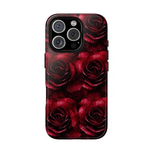 Red Rose Phone Case | Romantic Dark Floral Art for iPhone & Samsung | Unique Floral Design, Gift for Her