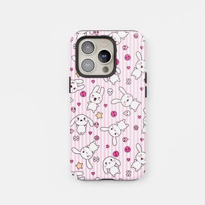 Kawaii Phone Case, Kawaii Bunny Chaos Phone Case | Cute Gothic Pink Design for iPhone and Samsung