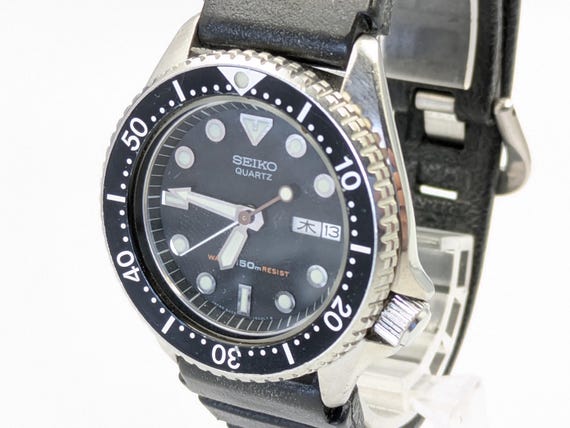 Seiko 6458-6000 Quartz Diver 150m – Black Dial, Rotating Seiko 6458-6000 Quartz Diver 150m – Black Dial, Rotating