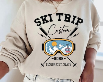 Sudadera de esquí familiar personalizada, Sudadera con capucha personalizada para escapada de fin de semana de esquí, Sudadera personalizada para vacaciones de esquí, ana2479