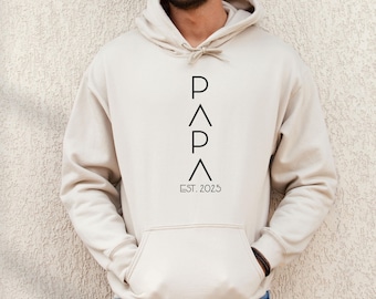 Papa Sweatshirt Hoodie - Personalized Dad Shirt with EST Sweatshirt,ana1657
