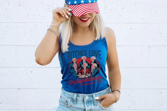 Bitches Love Independence Racerback Tank top,Funny Independence Day Crop,Memorial Day Tank top,Freedom Tshirt, 4th of July Tshirt,ana1872