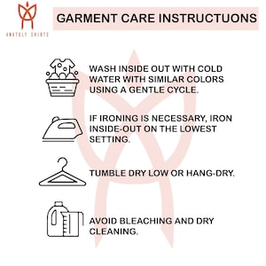 a poster with instructions on how to use a garment care instructions