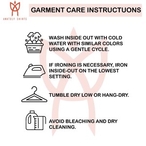 a poster with instructions on how to use a garment care instructions