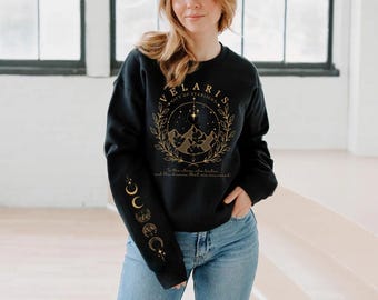 Velaris Sleeve Printed Sweatshirt and Hoodie, A Court of Thorns And Roses Sweatshirt, Acotar Sweatshirt, Night Court Sweater,ana993