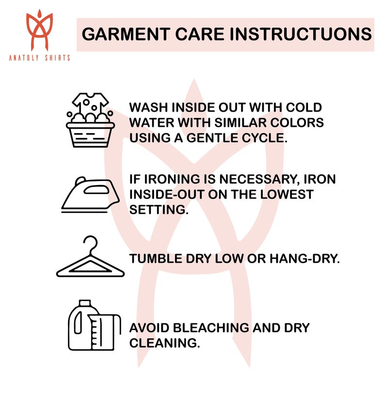 a poster with instructions on how to use a garment care instructions