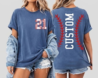 Personalized Baseball Number and Name Tshirt,Comfort Colors Baseball Custom Shirt,Baseball Mom Tee,ana1841