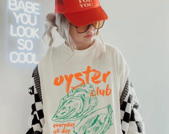 Comfort Colors Oyster Shirt ,Oyster Club Shirt  ,Seafood Shirt ,Food Shirt,Foodie Shirt , Retro Shirt , Vintage Food Shirt ,ana1785