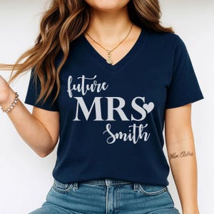 Custom Future Mrs Crop Top, Personalized Racerback and Vneck (Engagement & Bridal Shower)ana1954