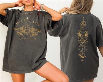 Comfort Colors High Lady of the Night Court Tshirt, Velaris Shirt, Romantasy Reader Gift, ACOTAR Shirt,ana2870