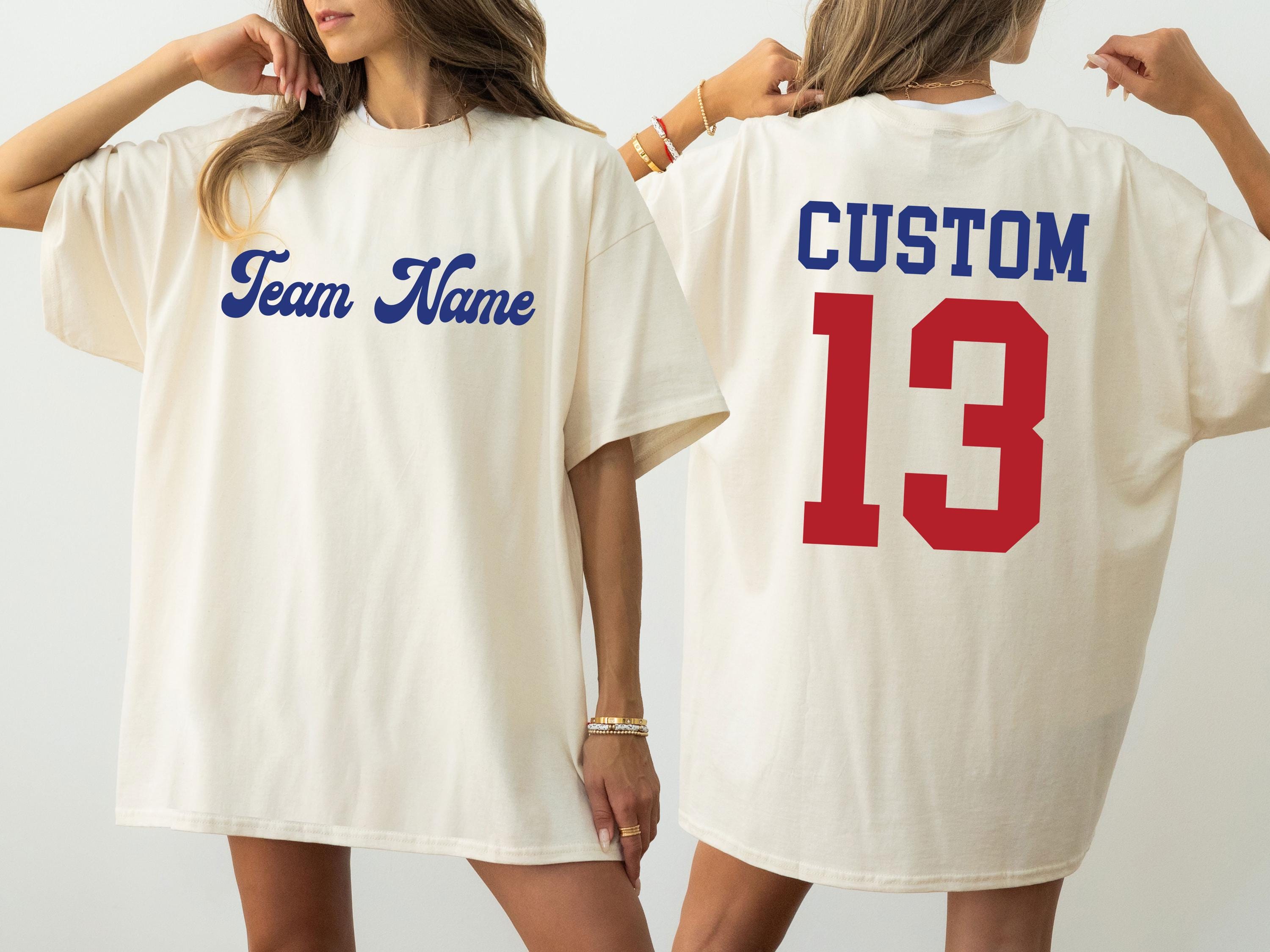 Comfort Colors Custom Team Name Jersey Tshirt,custom Sports Shirt With ...
