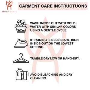 a poster with instructions on how to use a garment care instructions