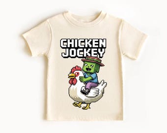 Comfort Colors Shirt Chicken Jockey T-Shirt ,Gamer Gift,Cartoon Graphic Shirt ,Quirky Tee for Chicken Lovers Shirt , Movie Shirt,ana1738
