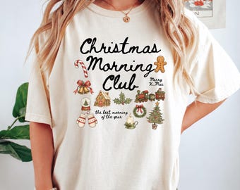 Comfort Colors Christmas Morning Club Shirt,Retro Holiday Graphic Tee,Matching Family Christmas Shirt,Cute Gingerbread Xmas Morning,ana3234